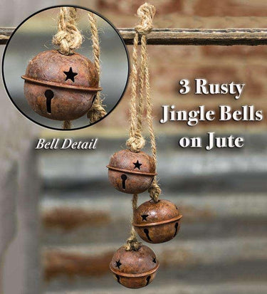 Rusty Jingle Bells Trio with Star Cutouts - The Fox Decor